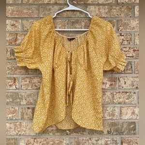Yellow floral blouse